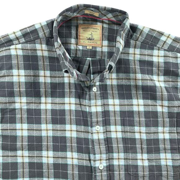 Onward Reserve Mens Field Flannel Shirt Plaid Classic Fit Large Retail $138 - Picture 5 of 10